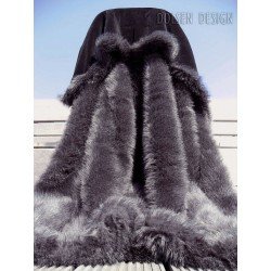 ostrich feathers imitation throw blanket