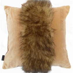 mink faux fur pillowcase brown  cushion cover beige