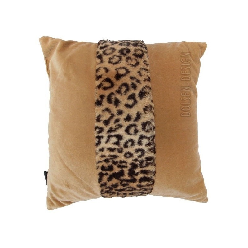 Leopard Kunstfell- Kissenbezug brun kissenhülle aus fellimitat