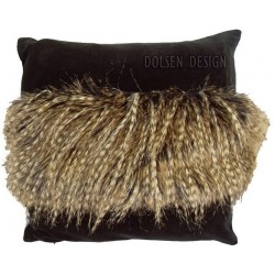 housse de coussin en imitation des plumes du faisan brun noir