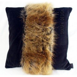 red fox faux fur pillowcase ginger black cushion cover