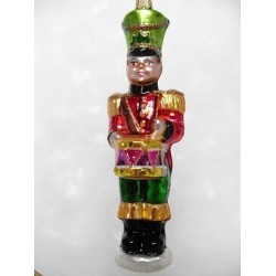 soldier drummer glass handmade Christmas baubles decorations  tree ornament gold/red/blue