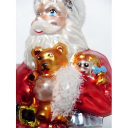 Roter Weihnachtsmann  - handgefertigte Weihnachtsschmuck aus Glas Christbaumkugel