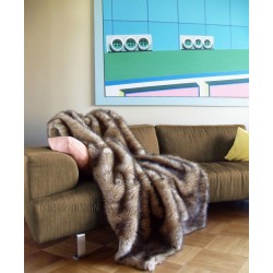 mink faux fur throw blanket brown caramel beige for sofa couch and bed