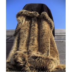 raccoon faux fur throw