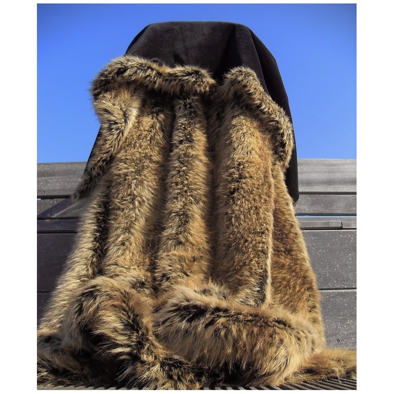 raccoon faux fur throw