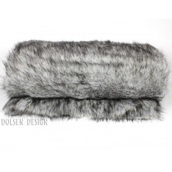 silver fox faux fur throw blanket  color silver / gray
