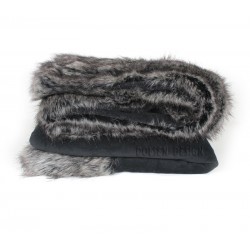 silver fox faux fur blanket 140x140cm