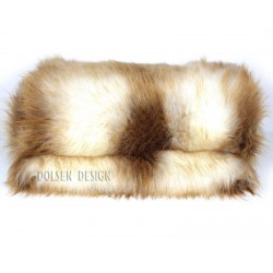 young red fox faux fur throw blanket white ginger