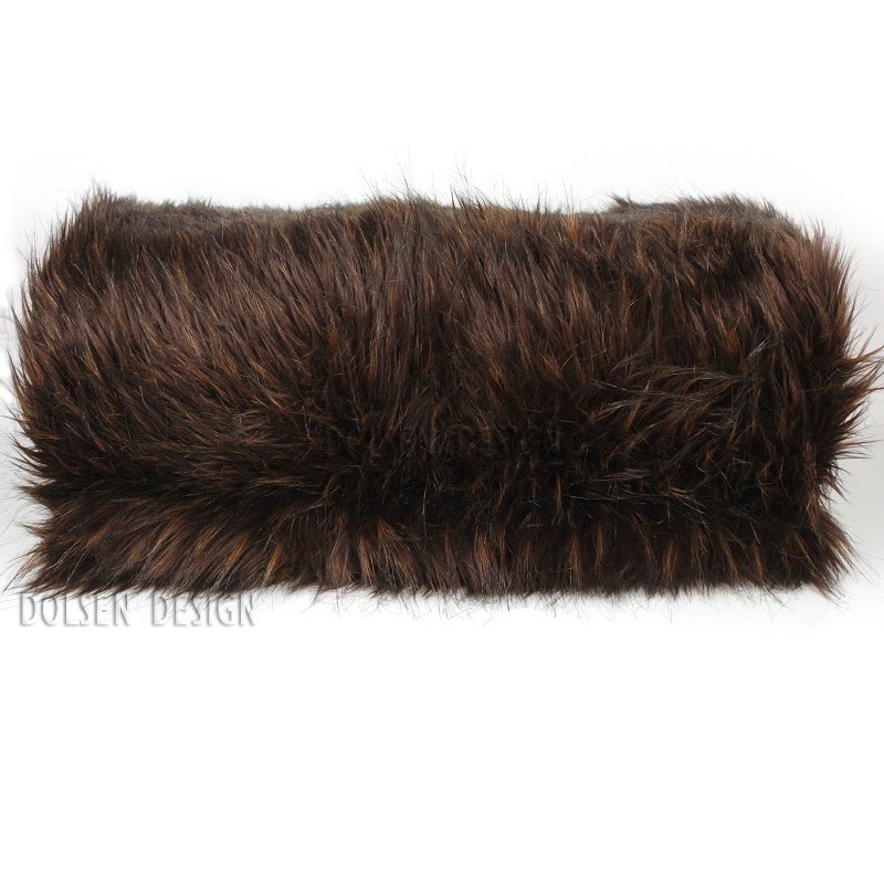 Brown faux fur throw for sofa blanket