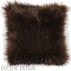 eurasian brown bear faux fur cushion case 40x40cm