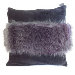 ostrich feathers imitation pillowcase anthracite  cushion cover