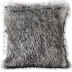 housse de coussin en fausse fourrure renard argenté 40x40cm