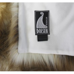 biało ruda narzuta, koc ze sztucznego futra młodego rudego lisa Dolsen Design